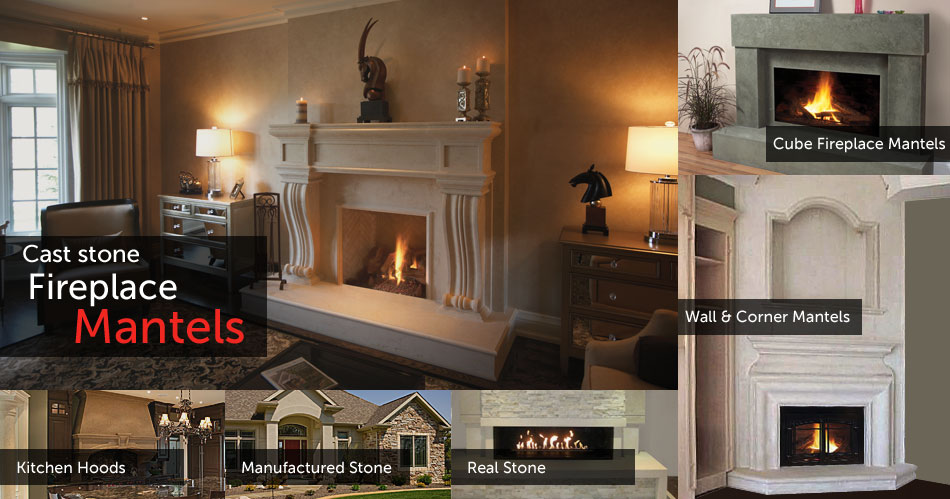 Cast sotne fireplace mantles