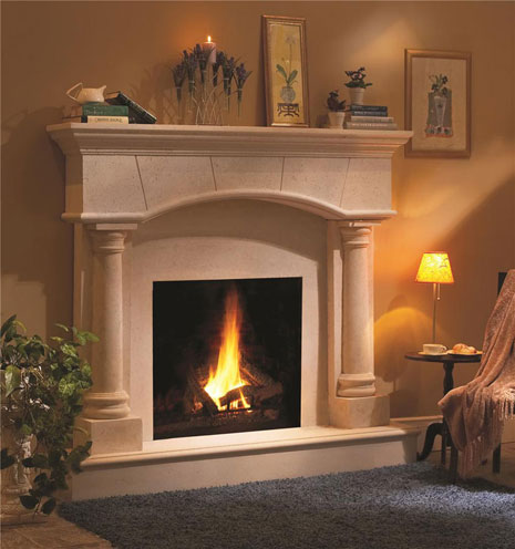 1130.80.531 Cast stone fireplace mantel