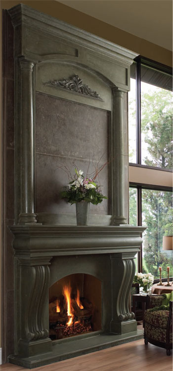 AZZURO Cast stone fireplace mantel