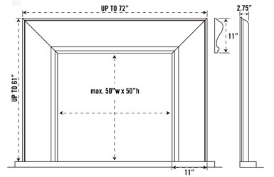 1115.11 stone fireplace mantel spec sheet