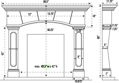 1130.80.530 stone fireplace mantel spec sheet