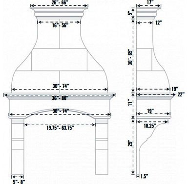 Spec sheet KH.2013 stone range hood