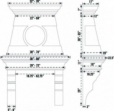 Spec sheet KH.2017 stone range hood