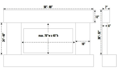7701 stone fireplace mantel spec sheet