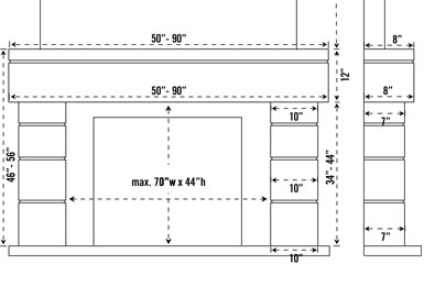 7704 stone fireplace mantel spec sheet