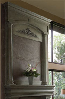 Azzuro stone fireplace overmantle surround in Chicago