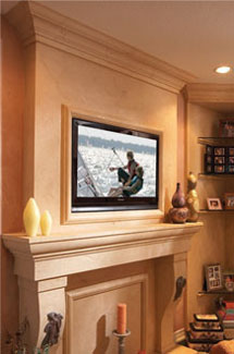 Capri stone fireplace overmantle surround in Chicago